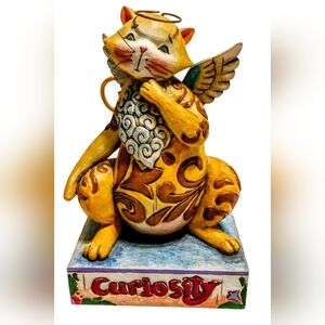 Jim Shore 2006 Heartwood Curiosity Whimsical Cat Halo Winged Angel